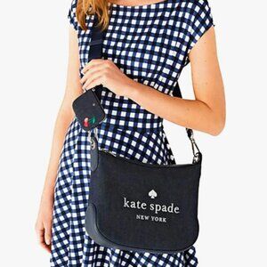 NWOT Kate Spade Denim Cherry Embroidered Rosie Crossbody Shoulder Bag & Coin